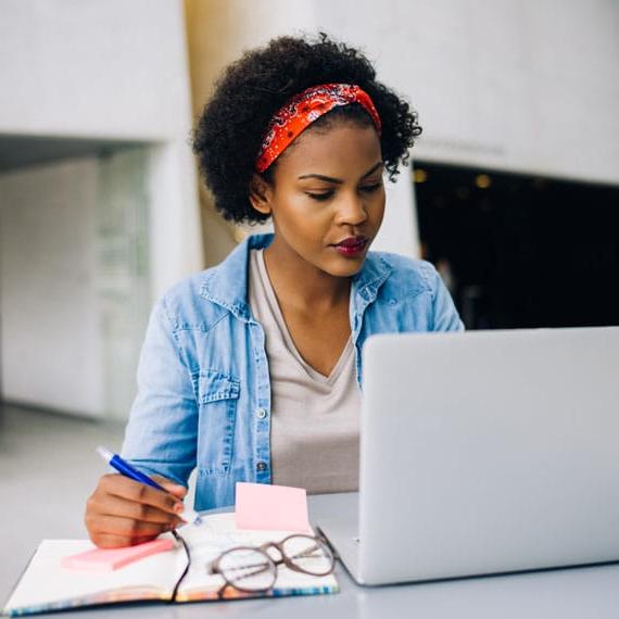 African American female parent attends online event - Connections Academy